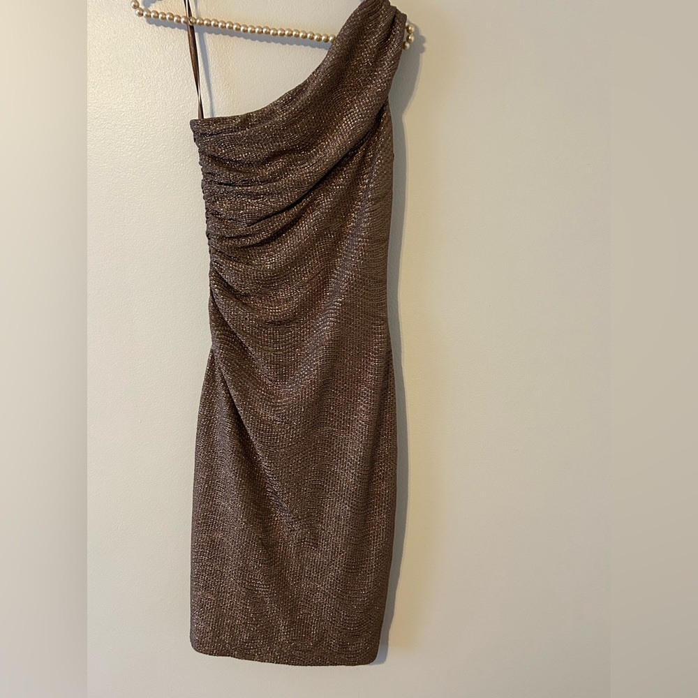 Ralph Lauren Bronze One Shoulder Sheath Dress